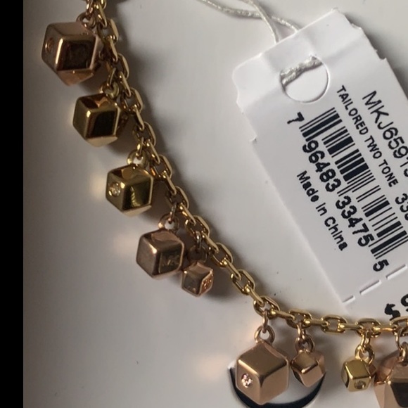 MICHAEL KORS Tailored 2-Tone Rose Gold Bracelet new in box - Picture 2 of 6